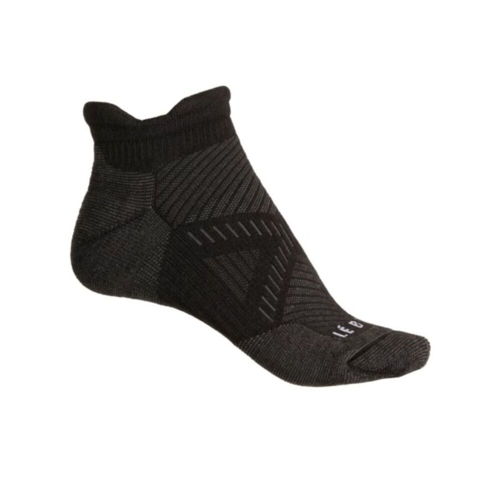 Le Bent Unisex Heather Black Targeted Cushion Micro Tab Below Ankle Run Socks